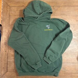Zach Bryan 2023 Burn Burn Burn World Tour Green Hoodie, XL